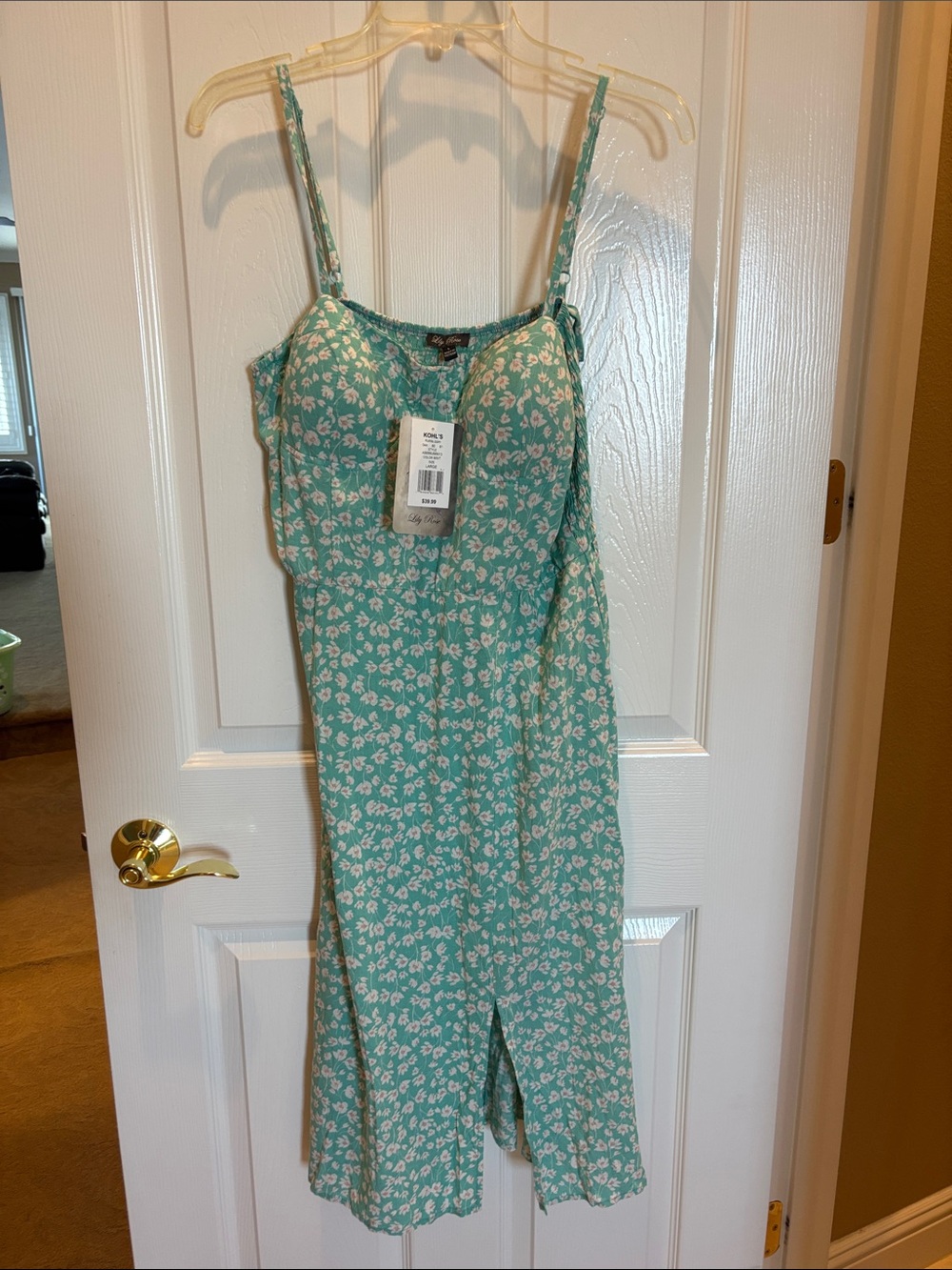 Lily Rose Mint Green Floral midi dress